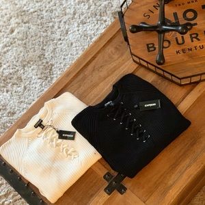 Express lace up sweaters